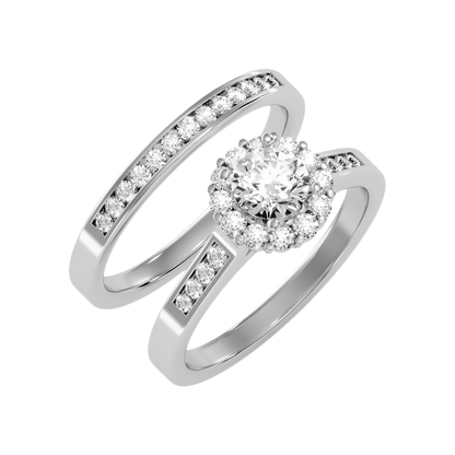 Lustrous Bridal Ring Set In 925 Sterling Silver - Five