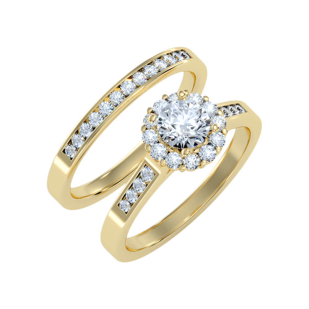 Lustrous Bridal Ring Set - Nine
