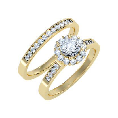 Lustrous Bridal Ring Set - Nine