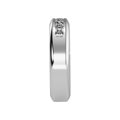 Lustrous Men's Band In 925 Sterling Silver - Three