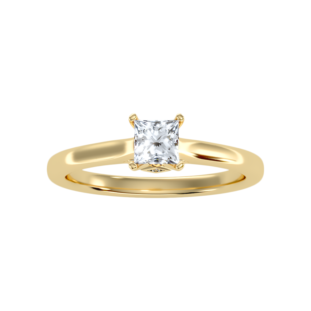 Luxuriant Princess Cut Solitaire Ring In 925 Sterling Silver - Ten
