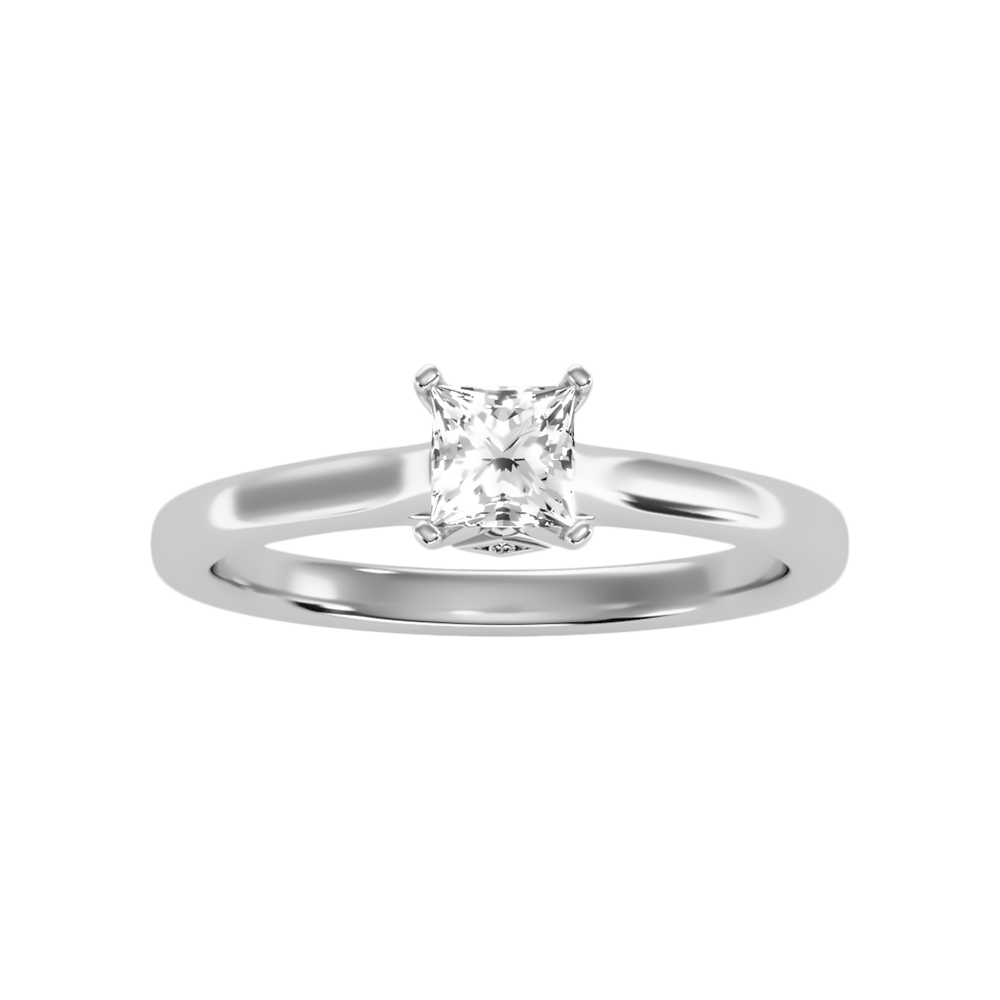 Luxuriant Princess Cut Solitaire Ring In 925 Sterling Silver - Three