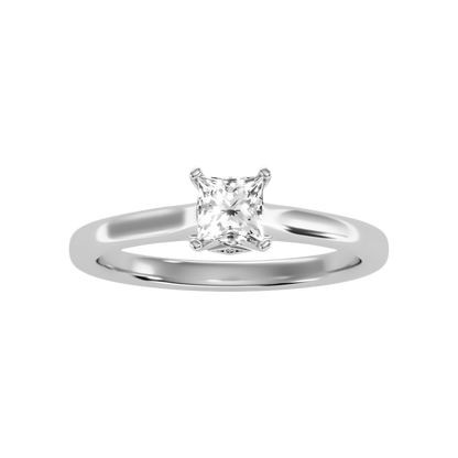 Luxuriant Princess Cut Solitaire Ring In 925 Sterling Silver - Three
