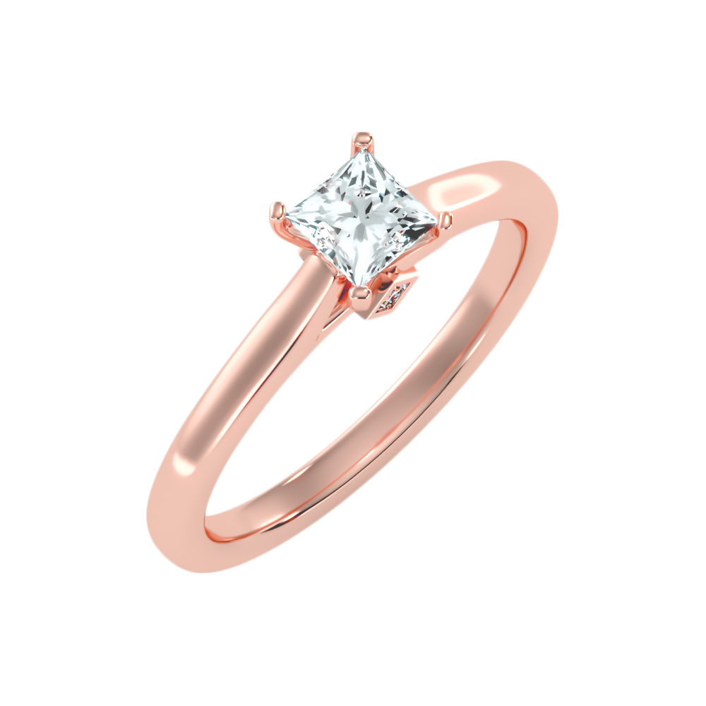 Luxuriant Princess Cut Solitaire Ring - Five