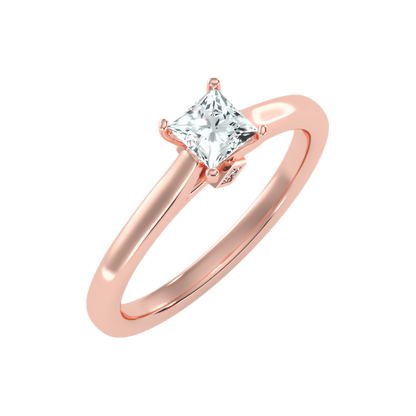 Luxuriant Princess Cut Solitaire Ring - Five