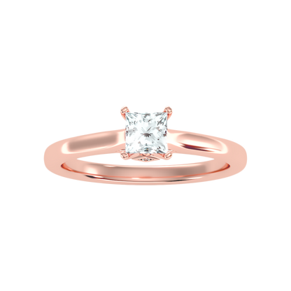 Luxuriant Princess Cut Solitaire Ring In 925 Sterling Silver - Seven