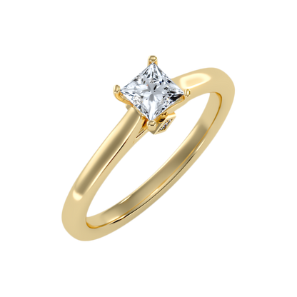 Luxuriant Princess Cut Solitaire Ring In 925 Sterling Silver - Nine