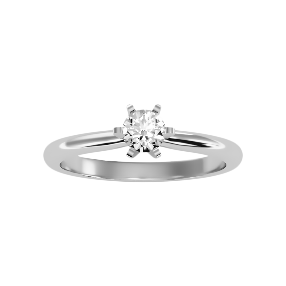 Luxuriant Solitaire Ring In 925 Sterling Silver - Six