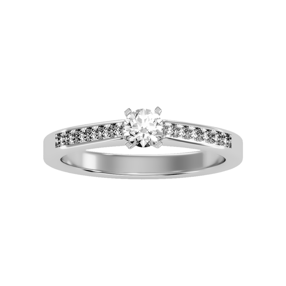 Luxurious Solitaire Ring In 925 Sterling Silver - Three