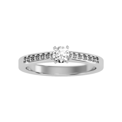 Luxurious Solitaire Ring In 925 Sterling Silver - Three
