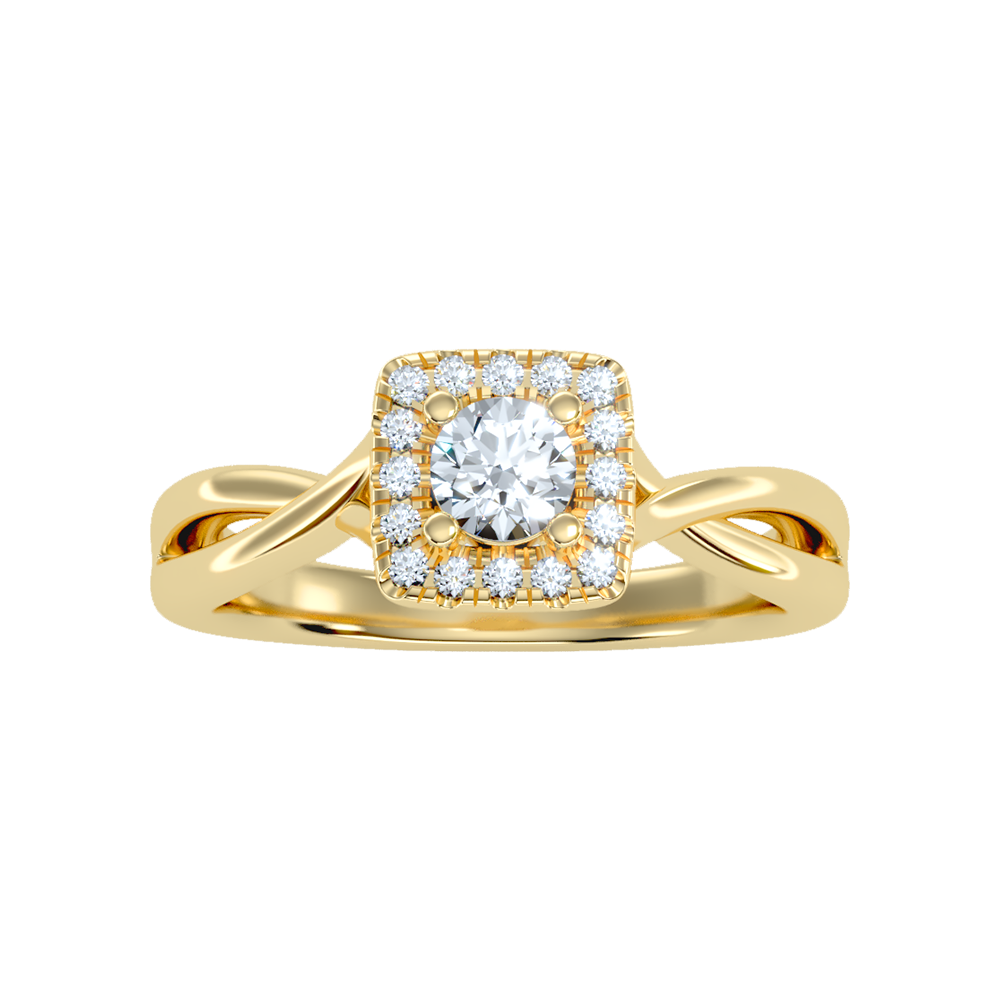 Luxury Bud Halo Ring In 925 Sterling Silver - Ten