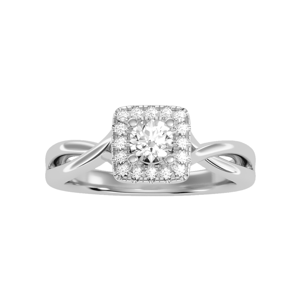 Luxury Bud Halo Ring In 925 Sterling Silver - Three