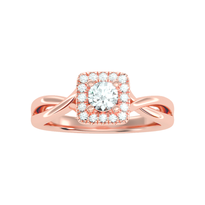 Luxury Bud Halo Ring In 925 Sterling Silver - Five