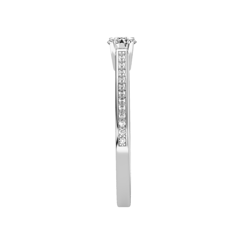 Magnetic Solitaire Ring In 925 Sterling Silver - Four