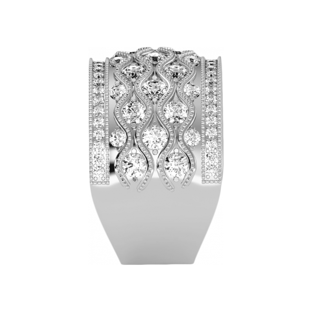 Magnificent Half Eternity Ring In 925 Sterling Silver - Three