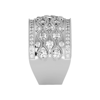 Magnificent Half Eternity Ring In 925 Sterling Silver - Three