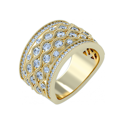Magnificent Half Eternity Ring In 925 Sterling Silver - Six