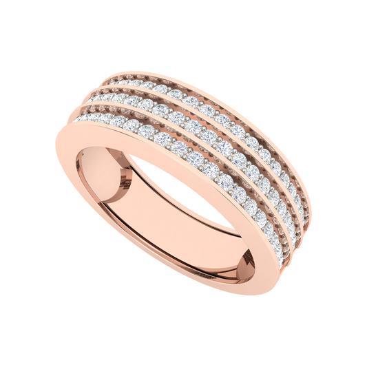Magnificient Ring Glitter Diamond Band In 925 Sterling Silver - One