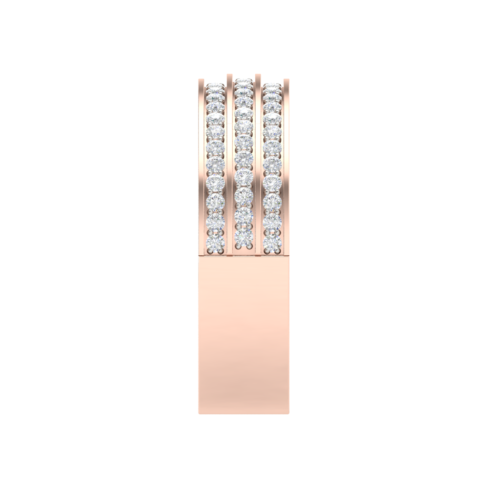 Magnificient Ring Glitter Diamond Band In 925 Sterling Silver - Three