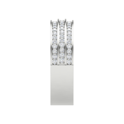 Magnificient Ring Glitter Diamond Band In 925 Sterling Silver - Seven