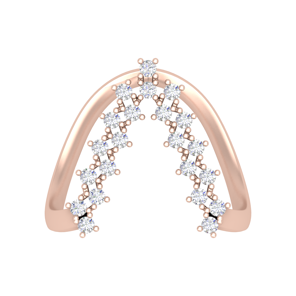 Majestic Band Half Eternity Ring In 925 Sterling Silver - Two