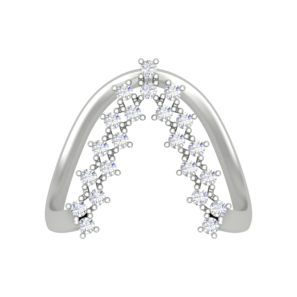 Majestic Band Half Eternity Ring In 925 Sterling Silver - Six