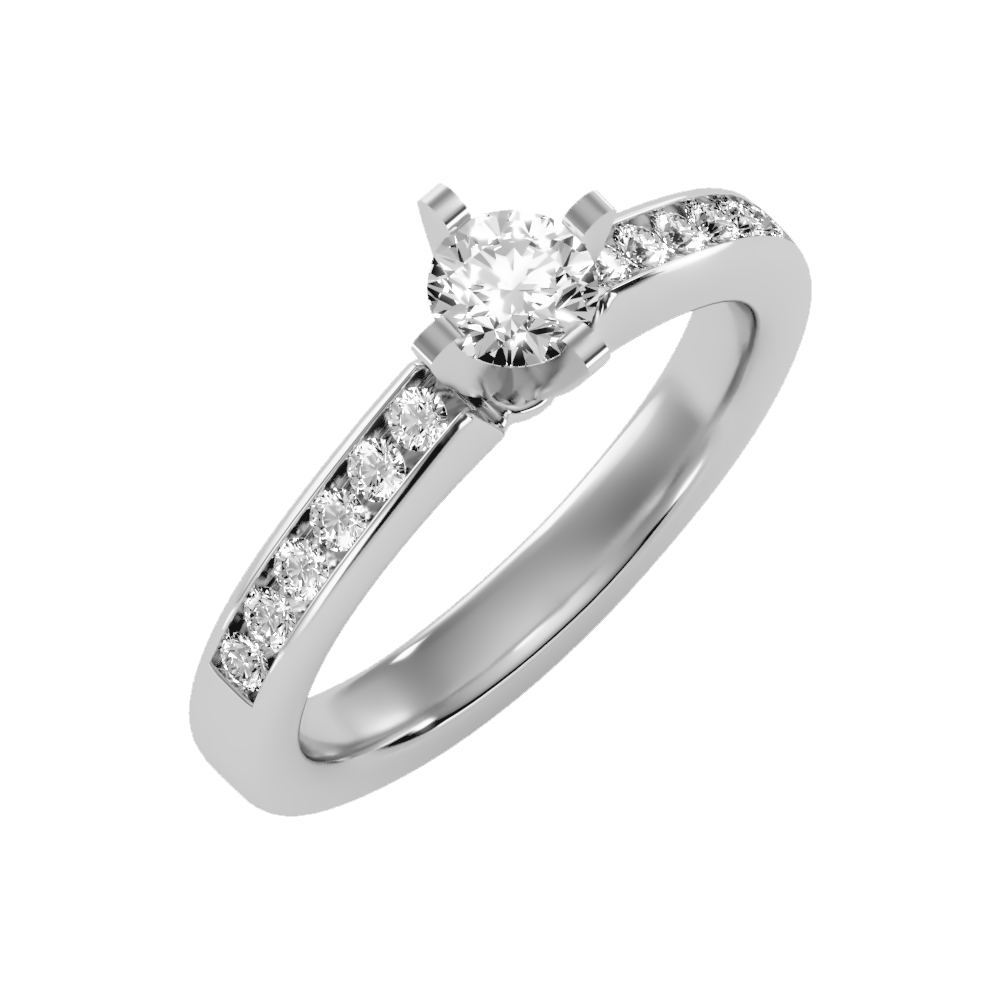 Majestic Solitaire Ring In 925 Sterling Silver - One