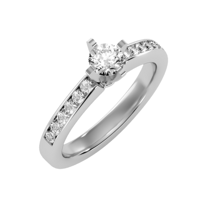 Majestic Solitaire Ring In 925 Sterling Silver - One