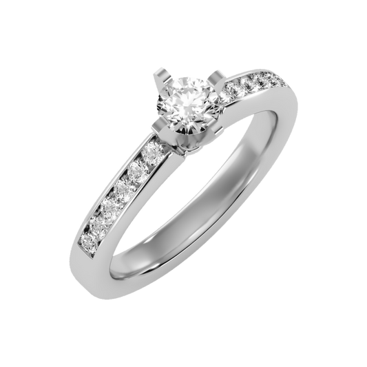 Majestic Solitaire Ring In 925 Sterling Silver - One