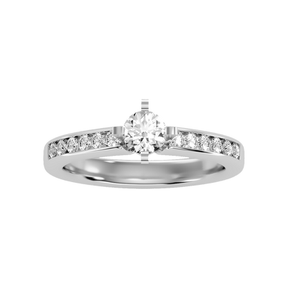 Majestic Solitaire Ring In 925 Sterling Silver - Three
