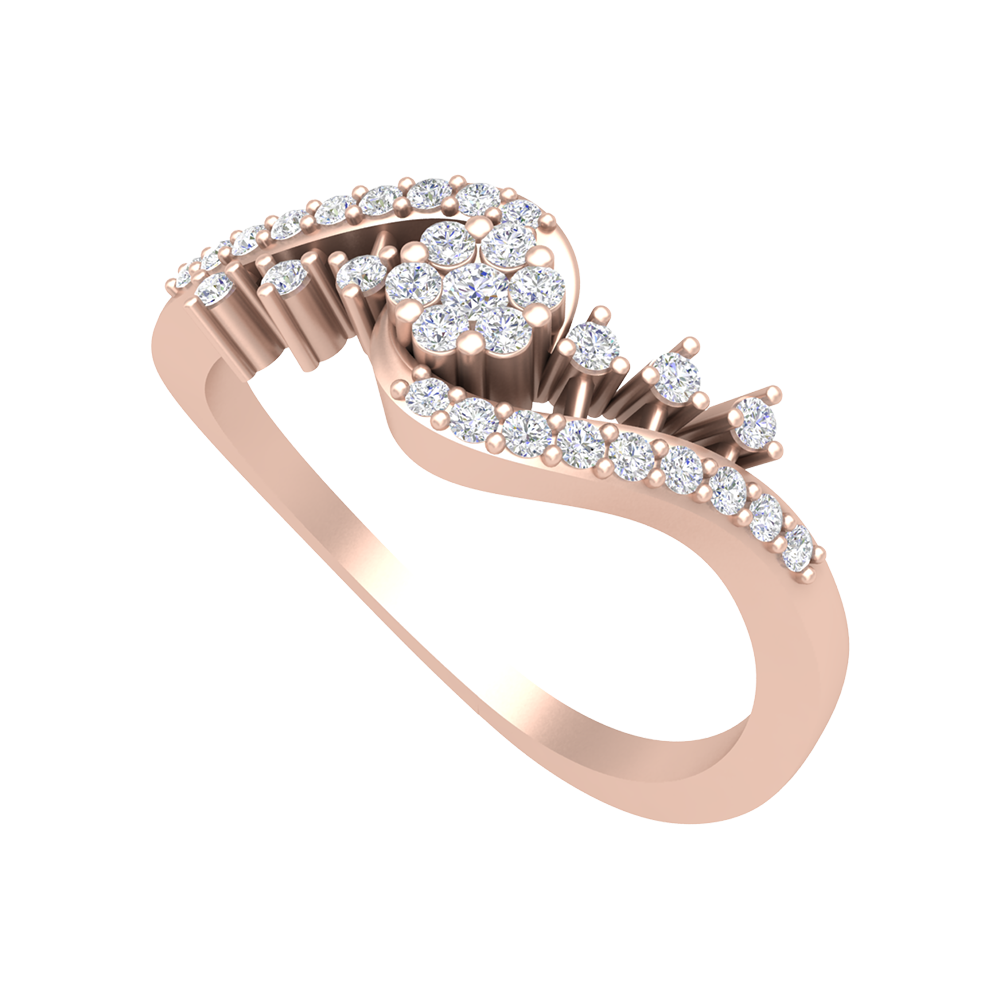 Mandalence Diamond Ring In 925 Sterling Silver - One