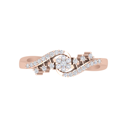 Mandalence Diamond Ring In 925 Sterling Silver - Three