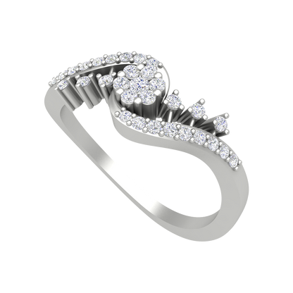 Mandalence Diamond Ring In 925 Sterling Silver - Five