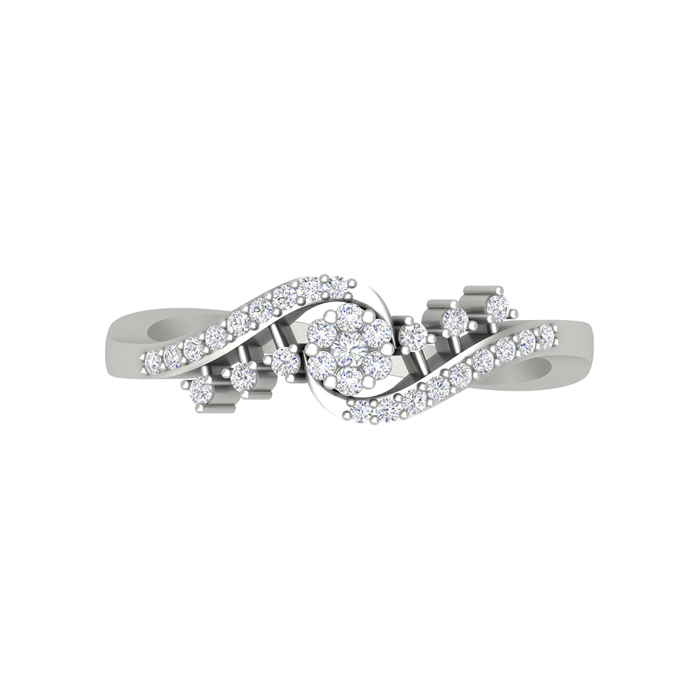 Mandalence Diamond Ring In 925 Sterling Silver - Eight