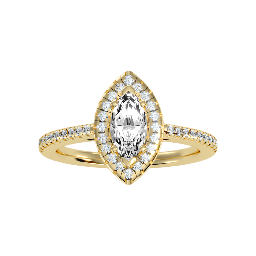 Marquise Shaped Diamond Ring - Ten