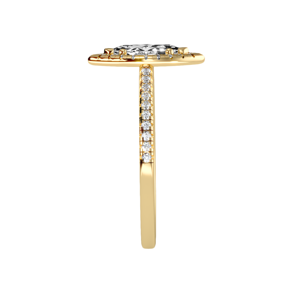Marquise Shaped Diamond Ring In 925 Sterling Silver - Eleven