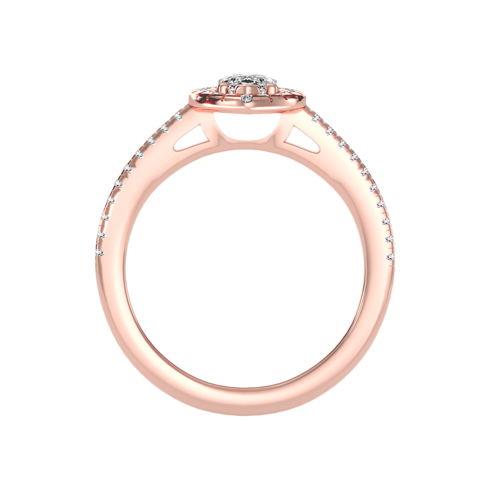 Marquise Shaped Diamond Ring In 925 Sterling Silver - Two