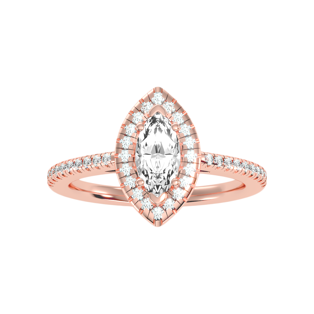 Marquise Shaped Diamond Ring - Three