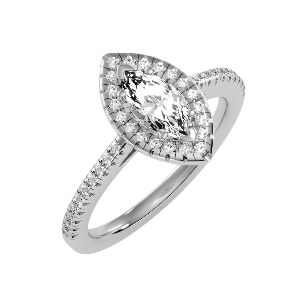 Marquise Shaped Diamond Ring - Five