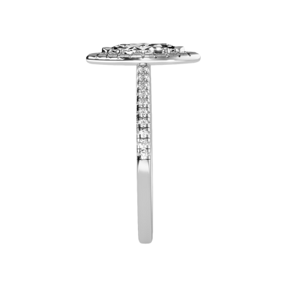 Marquise Shaped Diamond Ring In 925 Sterling Silver - Seven