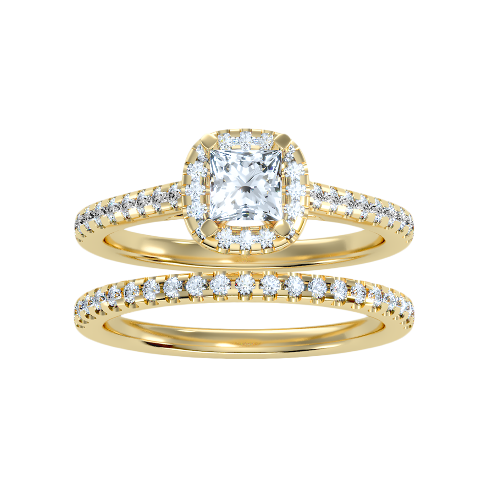 Marvellou Bridal Ring Set In 925 Sterling Silver - Ten