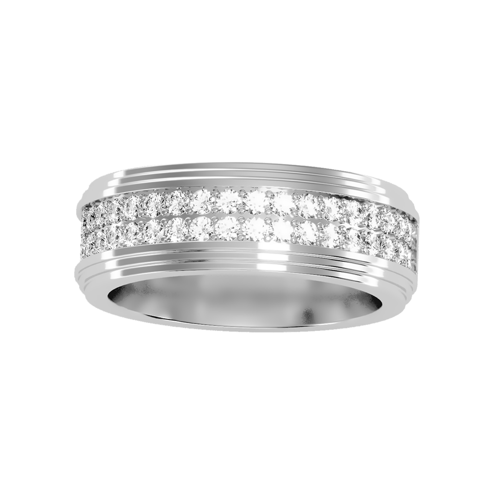 Marvelous Men's Broad Band Ring In 925 Sterling Silver - Three