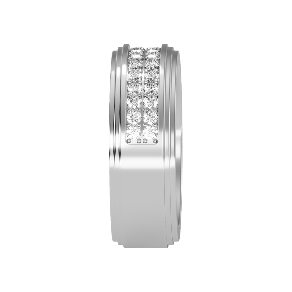 Marvelous Men's Broad Band Ring In 925 Sterling Silver - Four