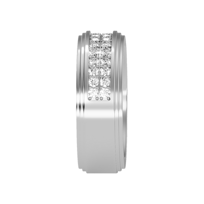 Marvelous Men's Broad Band Ring In 925 Sterling Silver - Four