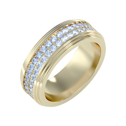 Marvelous Men's Broad Band Ring In 925 Sterling Silver - Nine