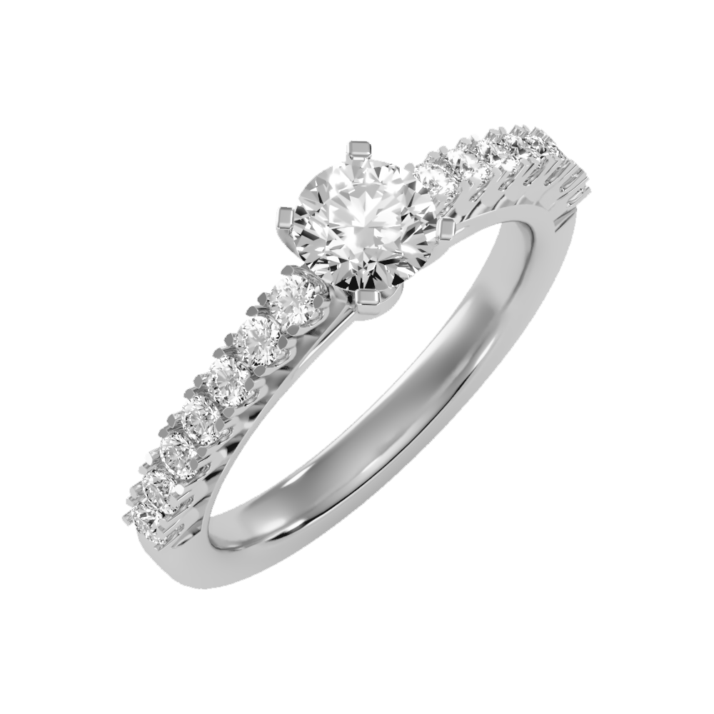 May Flower Solitaire Ring In 925 Sterling Silver - One