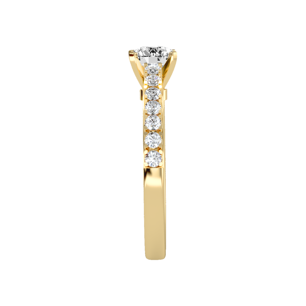 May Flower Solitaire Ring - Eleven