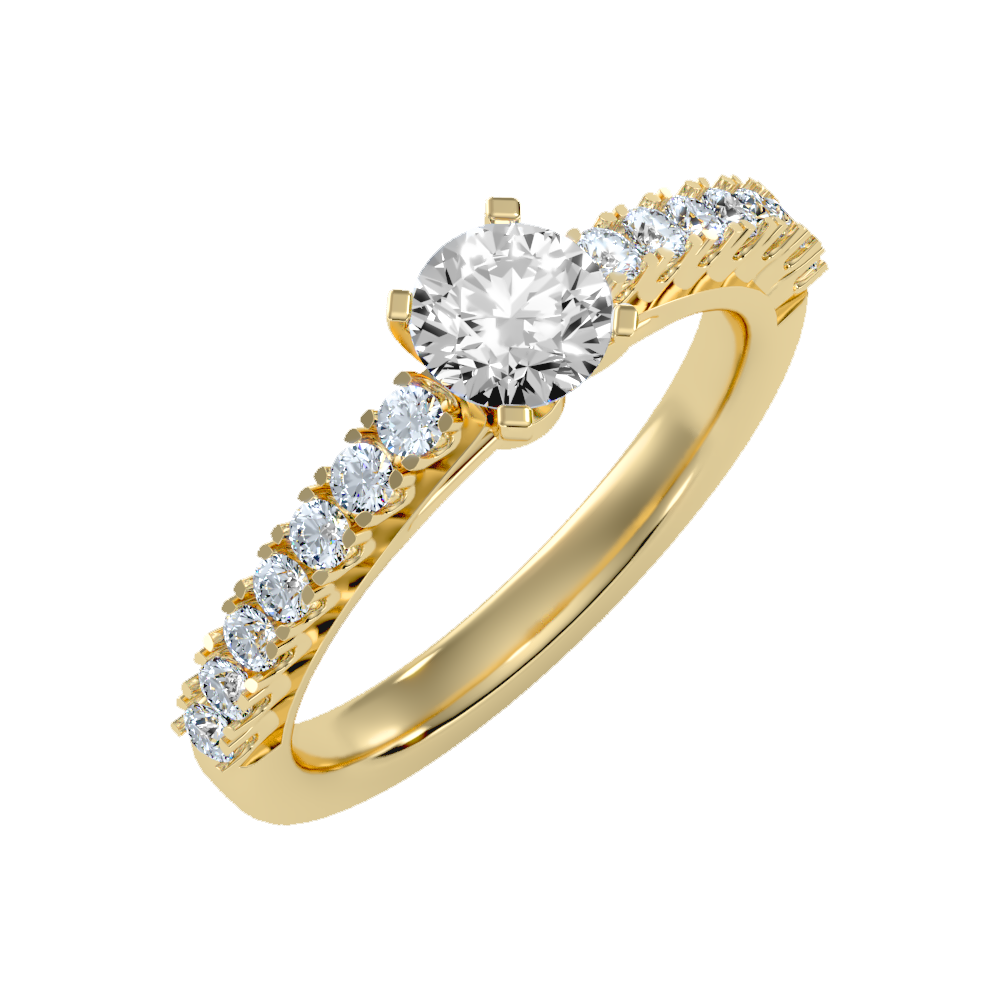 May Flower Solitaire Ring In 925 Sterling Silver - Nine