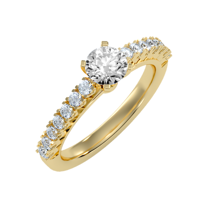 May Flower Solitaire Ring In 925 Sterling Silver - Nine