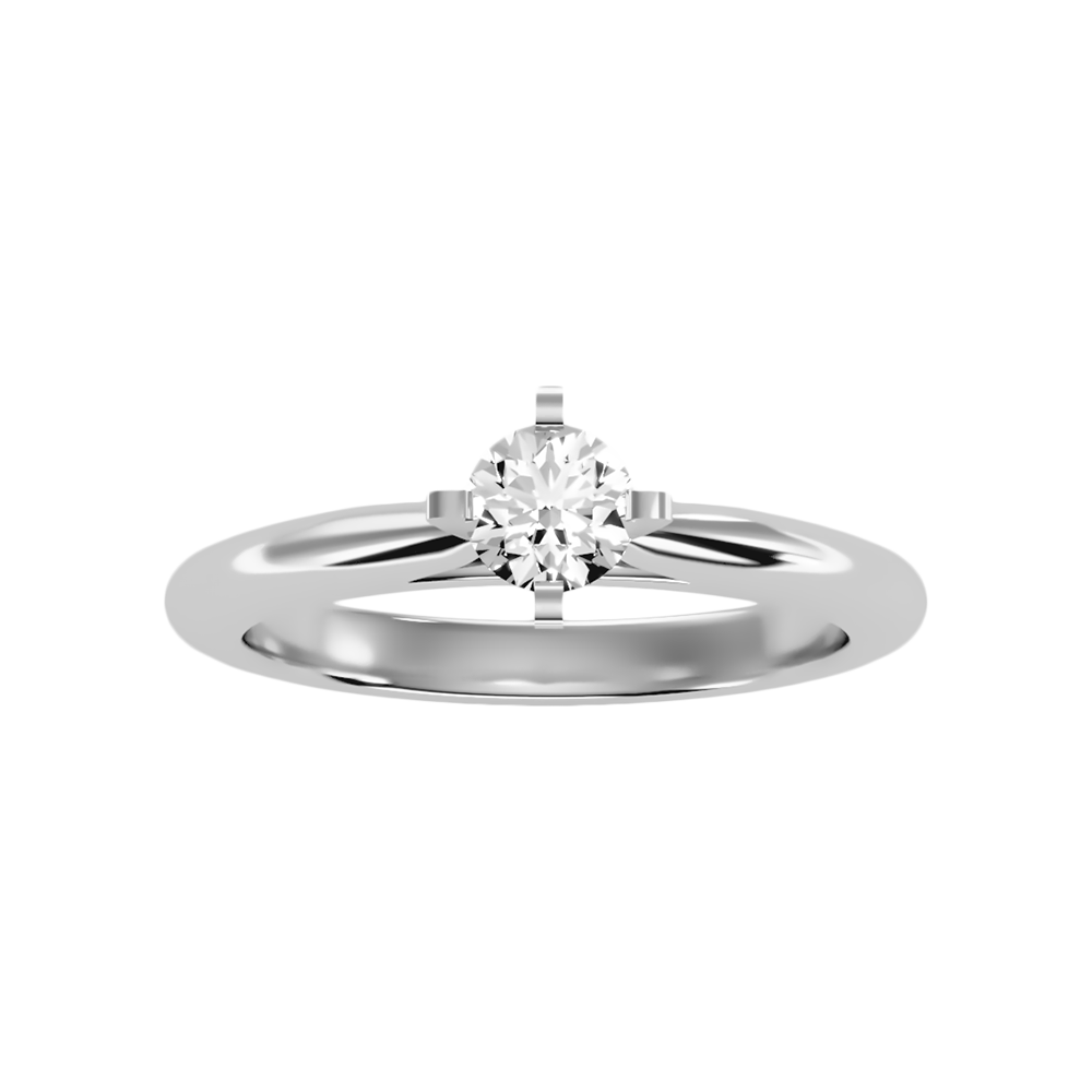 Mellifluous Solitaire Ring In 925 Sterling Silver - Three